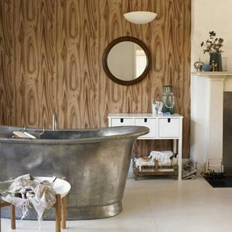 Bathrooms New Ideas Wood Effect Wallpaper