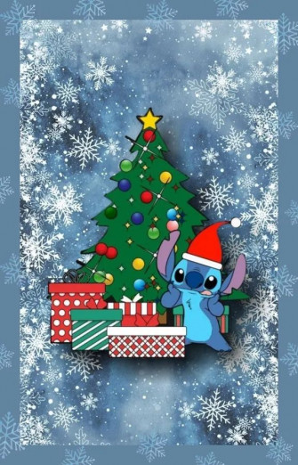 Christmas Stitch Background Wallpaper In Lilo