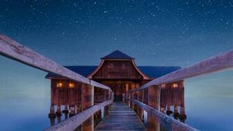 Boathouse At Night Wallpaper HD The