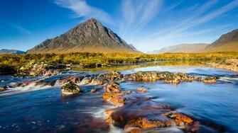 Scotland Natural Scenery Mountains River Sky Rocks Wallpaper Desktop