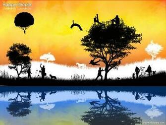 3d And Art Wallpaper Happy People