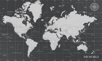 Minimalist World Map Wallpaper Mural Marmalade Art