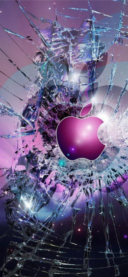Cool Lock Screen Broken Glass iPhone X Wallpaper