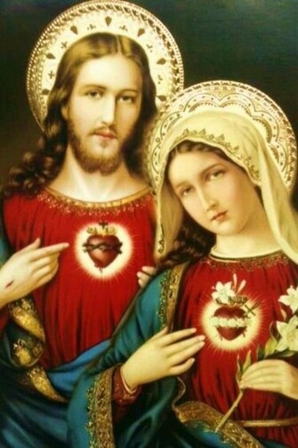 Sacred And Immaculate Hearts Heart Of Jesus Mary Wallpaper