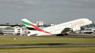 Emirates Airlines Airbus A380 Take Off Wallpaper Aeronef Net