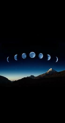 Moon Phase Mountain iPhone Wallpaper Background Lockscreen