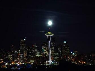 Description Seattle Skyline Night Jpg