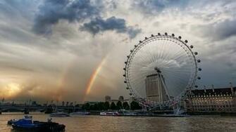 Rainbows Near London Eye HD Wallpaper