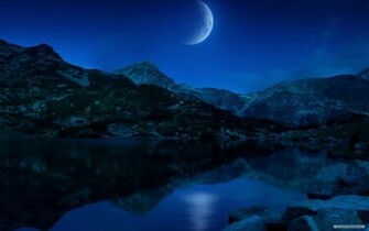 Wallpaper Landscape Nature Moonlight
