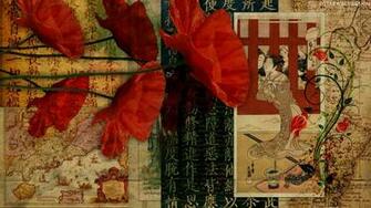 Poppies In Vintage Asian By Starwaltdesign