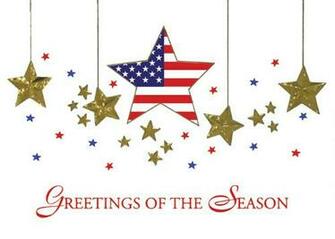 Flag Chistmas Greeting Patriotic Christmas Cards