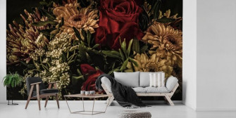 Dark Floral Wallpaper And Wall Murals