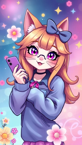 Cat Girl Phone Wallpaper