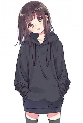 Anime Hoodie Girl Wallpaper