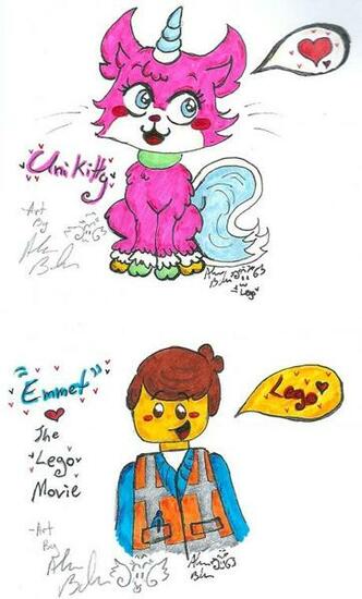 Unikitty And Emmett Lego Movie Scribbles By Kittychan2005