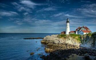 Sea Lighthouse HDr Cape Elizabeth Wallpaper