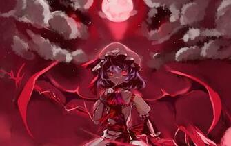 Wallpaper Girl The Moon Wings Vampire Red Eyes Touhou