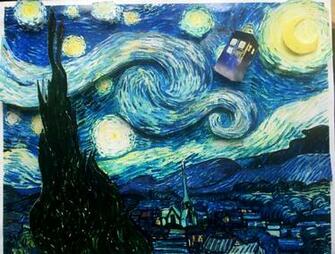 Starry Night Tardis iPhone Wallpaper