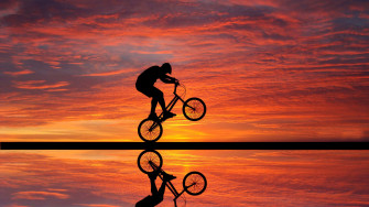Cycling Sunset 4k HD Wallpaper Image Photos And Picture