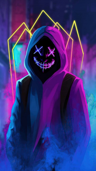 Boy Mask Creepy Smile Wallpaper