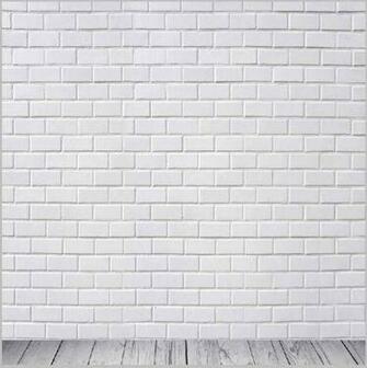 Indoor Vintage Floral White Bricks Wall Custom Photography