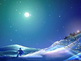 Desktop Wallpaper 3d Background Snow Night Desktopdress