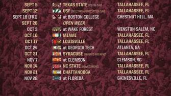 Florida State Announces Football Schedule