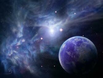 Fractal Nebula And A Blue Planet Wallpaper By Anikoo On
