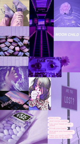 Purple Aesthetic Collages Wallpaper iPhone