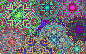 Colorful Floral Pattern Wallpaper