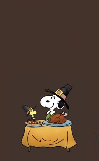 Snoopy Fall Wallpaper Thanksgiving iPhone