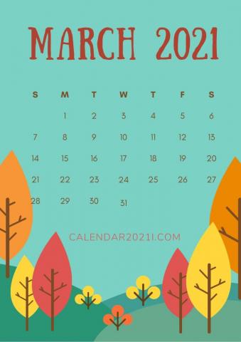March iPhone Calendar Wallpaper Printable Design