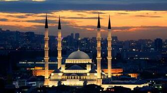 Night Kocatepe Mosque Ankara Wallpaper