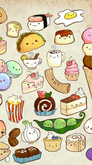 Cute Food iPhone With Drinks Wallpaper