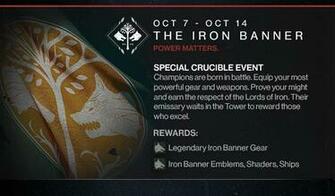 Through The 14th Bungie Is Rolling Out Iron Banner For That Week