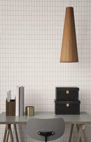 Hand Paint This Ferm Living Shop Grid Black White Wallpaper