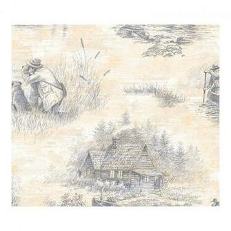 Wallpaper Toile Rustic Lodge