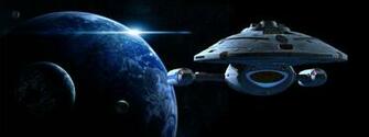 Star Trek Voyager Dual Screen Wallpaper Leaving For Home