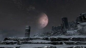 Beautiful Skyrim Sky And Moon By Misteriosm