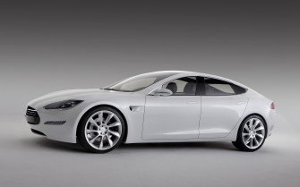 White Tesla Model S X Retina Display Wallpaper