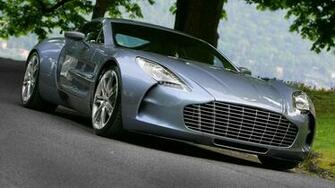 Wallpaper Aston Martin One Blue Front