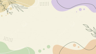 Aesthetic Pastel Color Background With Hand Drawn Leaves Wallpaper
