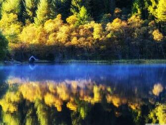 Loch Chon Boathouse Autumn 4k HD Desktop Wallpaper For