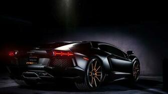 Black Lamborghini Aventador Rear Wallpaperbyte