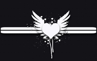 Heart With Angel Wings Gray