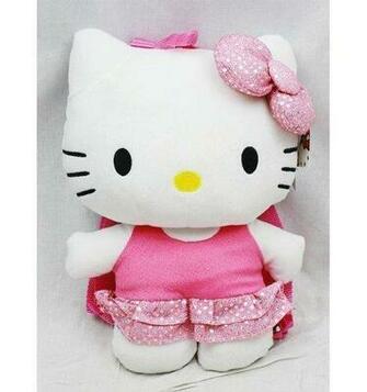 Plush Backpack Hello Kitty Bling Pink Dress Sports