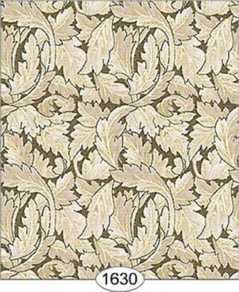 Dollhouse Miniature Wallpaper Victorian Leaves In Brown And Beige