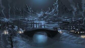 Peaceful Winter Night Wallpaper