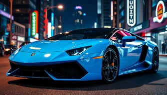Neon Blue Lamborghini Wallpaper