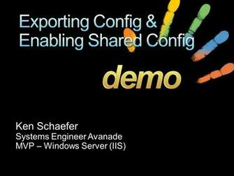 Ken Schaefer Systems Engineer Avanade Mvp Windows Server Iis